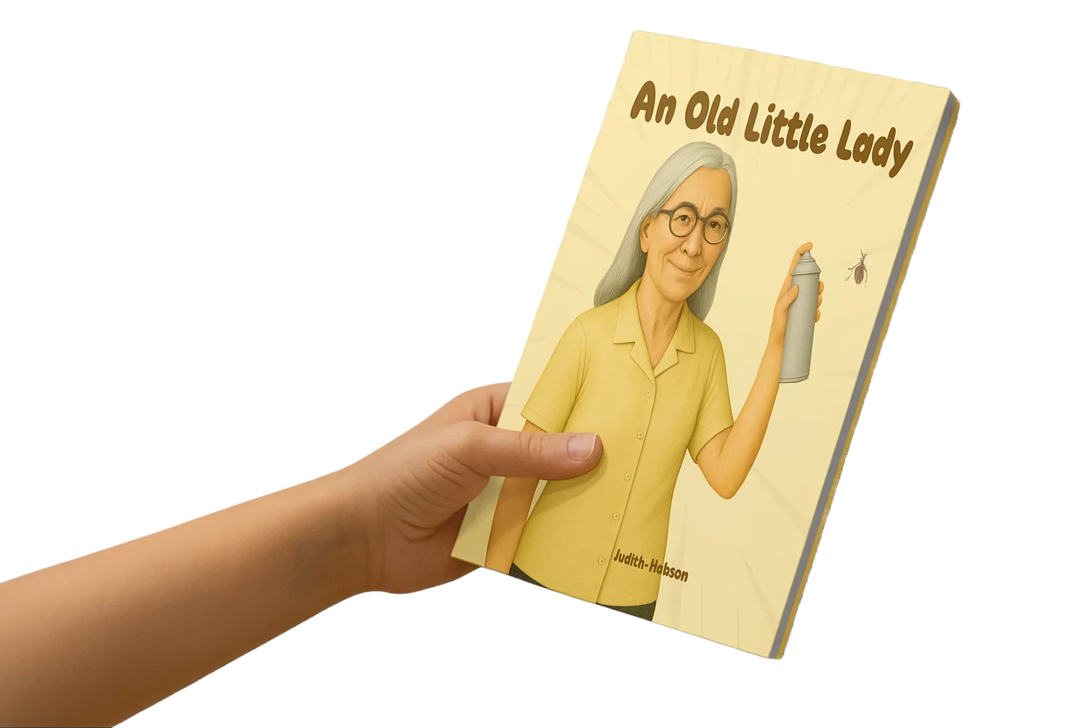 Hand holding the book 'An Old Little Lady'